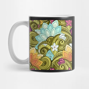 Paisley Print with Vintage Floral Motifs Mug